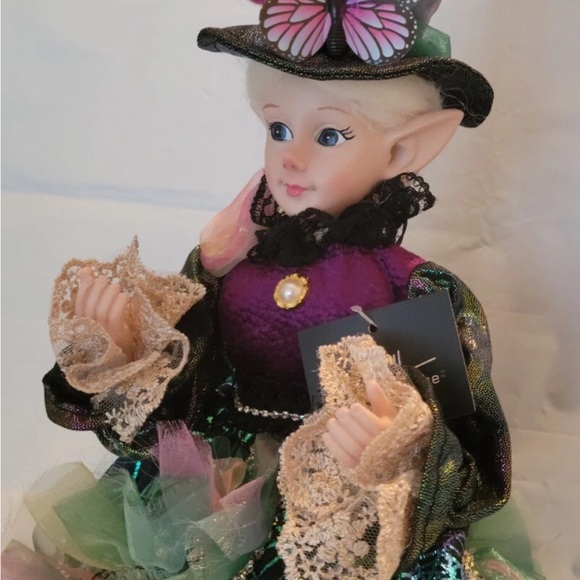 16” Halloween Elf Doll Mantel Shelf Decor Butterfly...